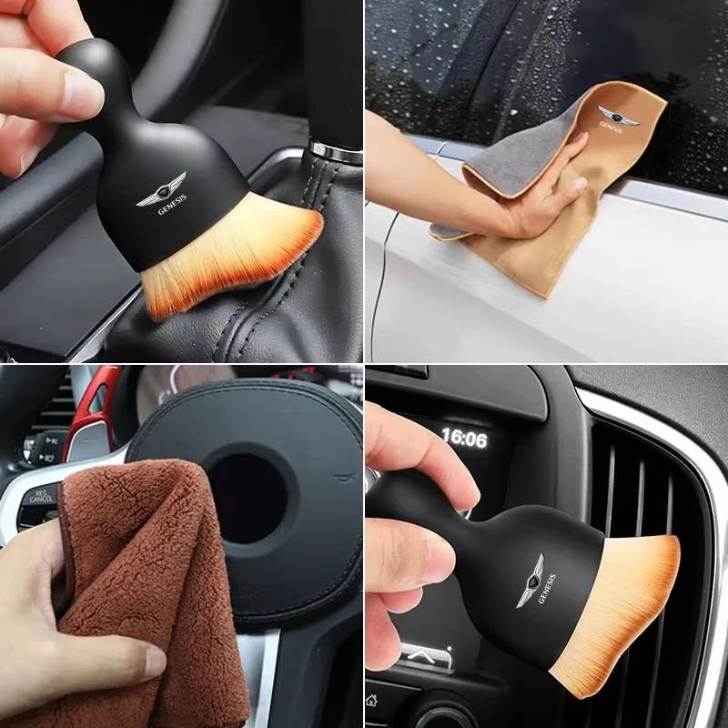 Car Wash Towel Cloth For GENESIS G80 G70 G90 GV80 G60 G90 GV60 G60 X GV80 Suede Super Absorbent Wash Rag Interior Cleaning Brush