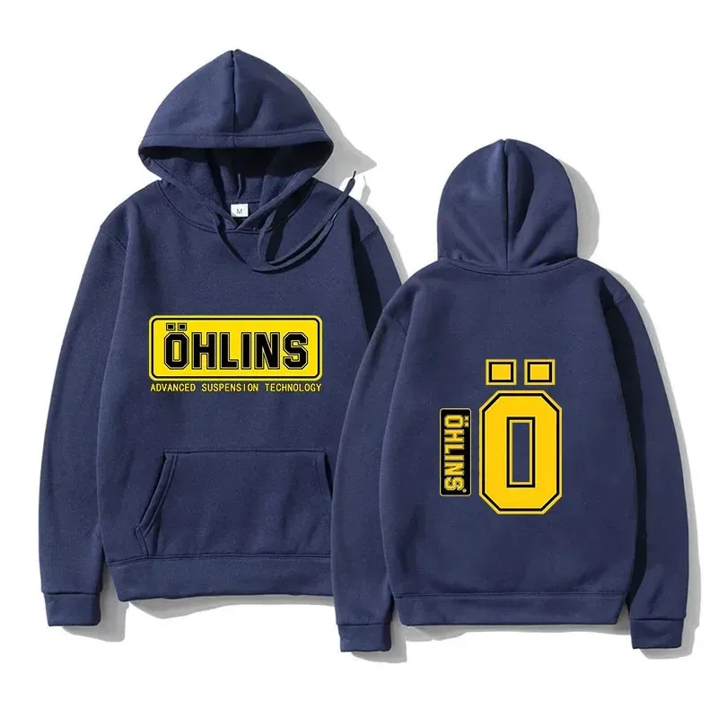 Autumn Winter Men Suspension Car Motorcycle Sport Racing Ohlins Shock Hoodies Long Sleeves Thermal Sweatshirt Ladies Unisex