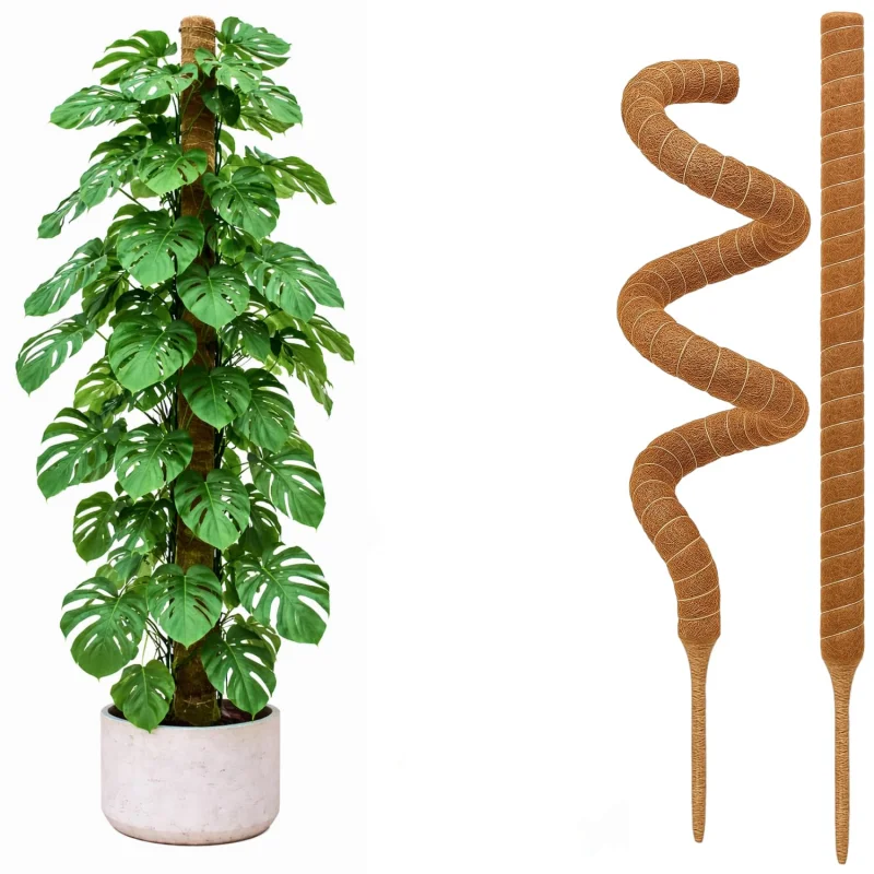 

80 см, 2 шт., гибкие опоры из кокосового волокна для растений, подставка для вьющихся растений, удлинитель для поддержки растений, для выращивания монстеры вверх по вертикальной планине