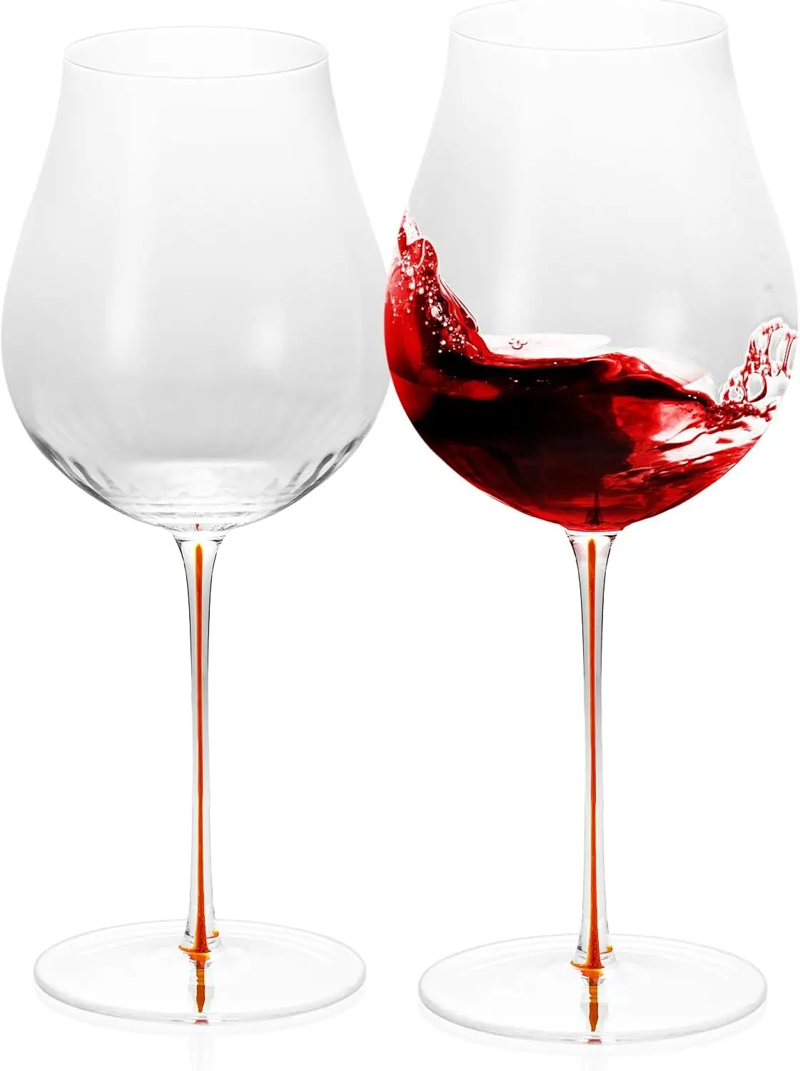 

Wine Glasses Set of 2, 24.35 oz Hand Blown Crystal Bordeaux Wine Glasses, Thin Rim & Long Stem, Perfect for Red & White,