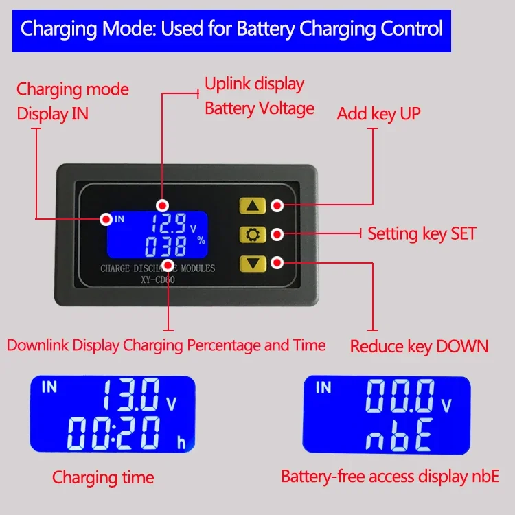 Solar Battery Charger Controller Module DC6-60V Charging Discharge Control Low Voltage Current Protection Board Module