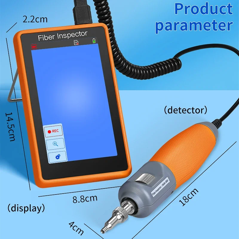 COMPTYCO AUA-600 Glasvezelreiniger 400X Glasvezelmicroscoop 5-inch HD Touchscreen Inspectiesonde Fiber End Face Detector