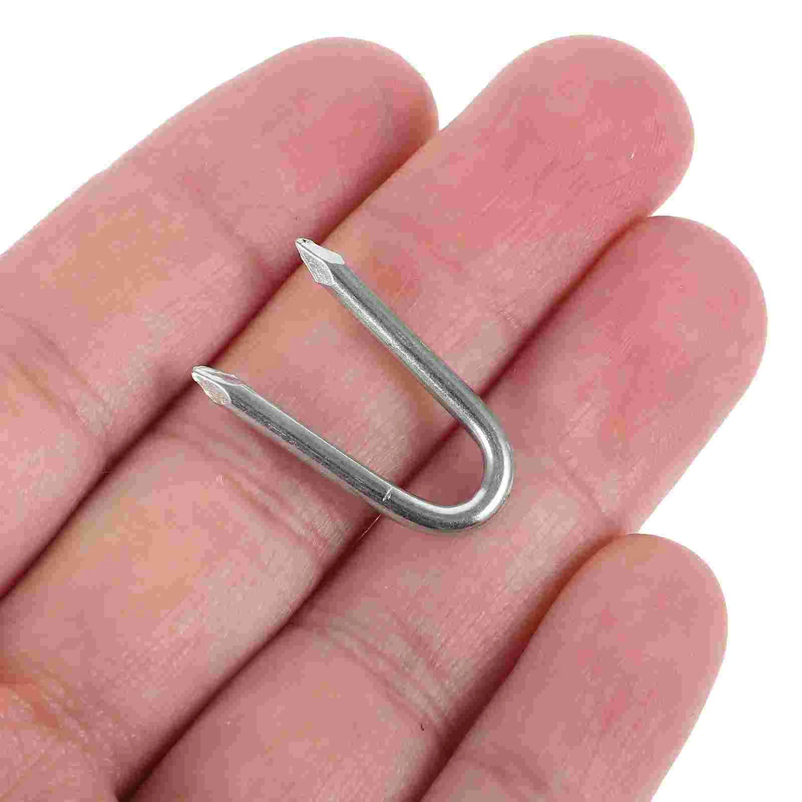 50 Pcs Iron Nail Wire Mesh Tent Pegs Pruning Shears for Gardening Trellis Tools Fences Nails U-nail Shaped Stake Stakes Metal