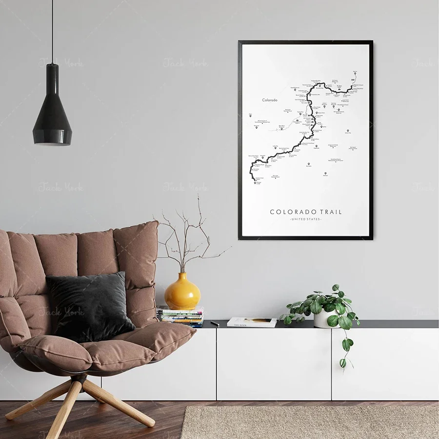

Colorado Trail Poster | The Colorado Track Map | Hiking Wall Art | Denver to Durango Hiking | Relive your Adventures