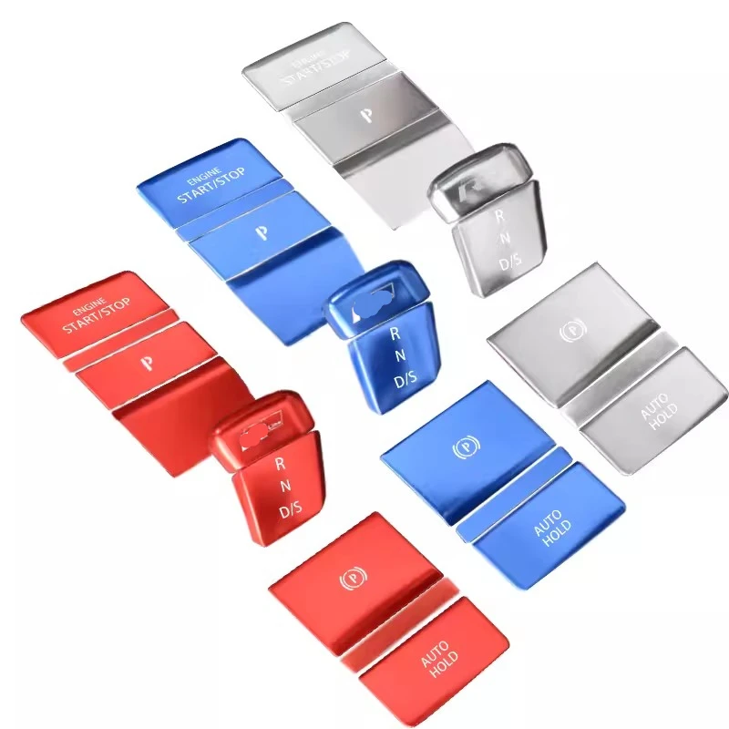 9 قطعة سيارة الداخلية فرملة اليد والعتاد التحول المقبض وقوف السيارات الفرامل P التبديل زر ملصق ل VW Golf 8 MK8 GTE GTD GTI R-line 2020-2021