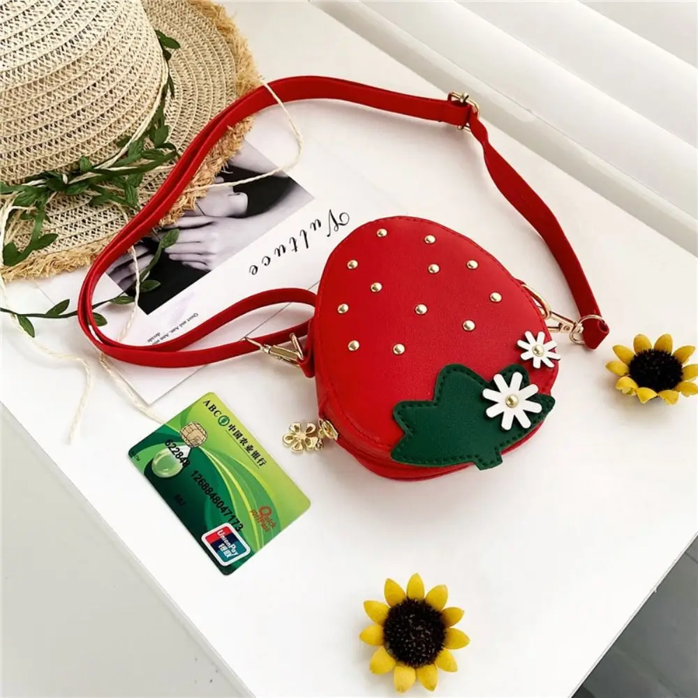 Mini Purse Cute Strawberry Purse Toddler Kids Wallet Shoulder Bag Crossbody Bags for Little Girls