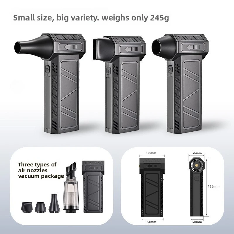 Elektrischer Luftreiniger, 110000 U/min, leistungsstarkes kabelloses Luftgebläse mit Batterieanzeige, tragbarer Turbo-Lüfter für Auto/PC/Zuhause/Camping/Schnee