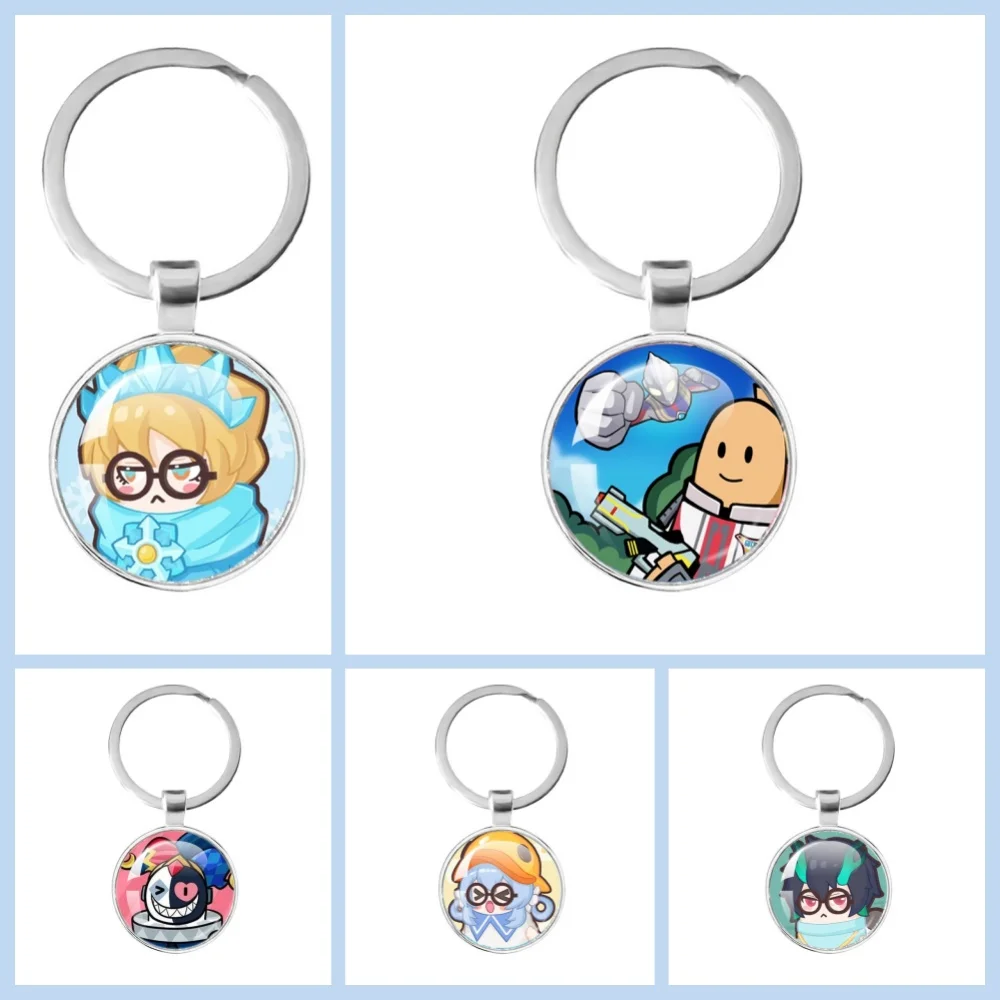 

Hot Sales Cartoon Battle Royale Mobile Game Sausage Man 25mm KeyChainKey Chain for Women Cartoon Figure Pendant Gift