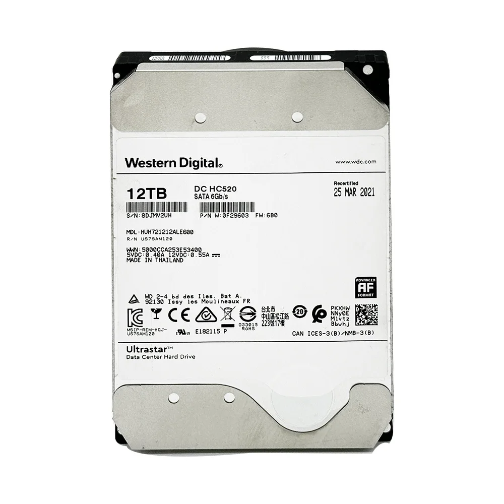 Used 8TB 12TB HDD Hard Disk Drive SATA 6.0Gb/s 7200 RPM 256MB Cache 3.5 inch Enterprise Server PC Internal Hard Disk Drive