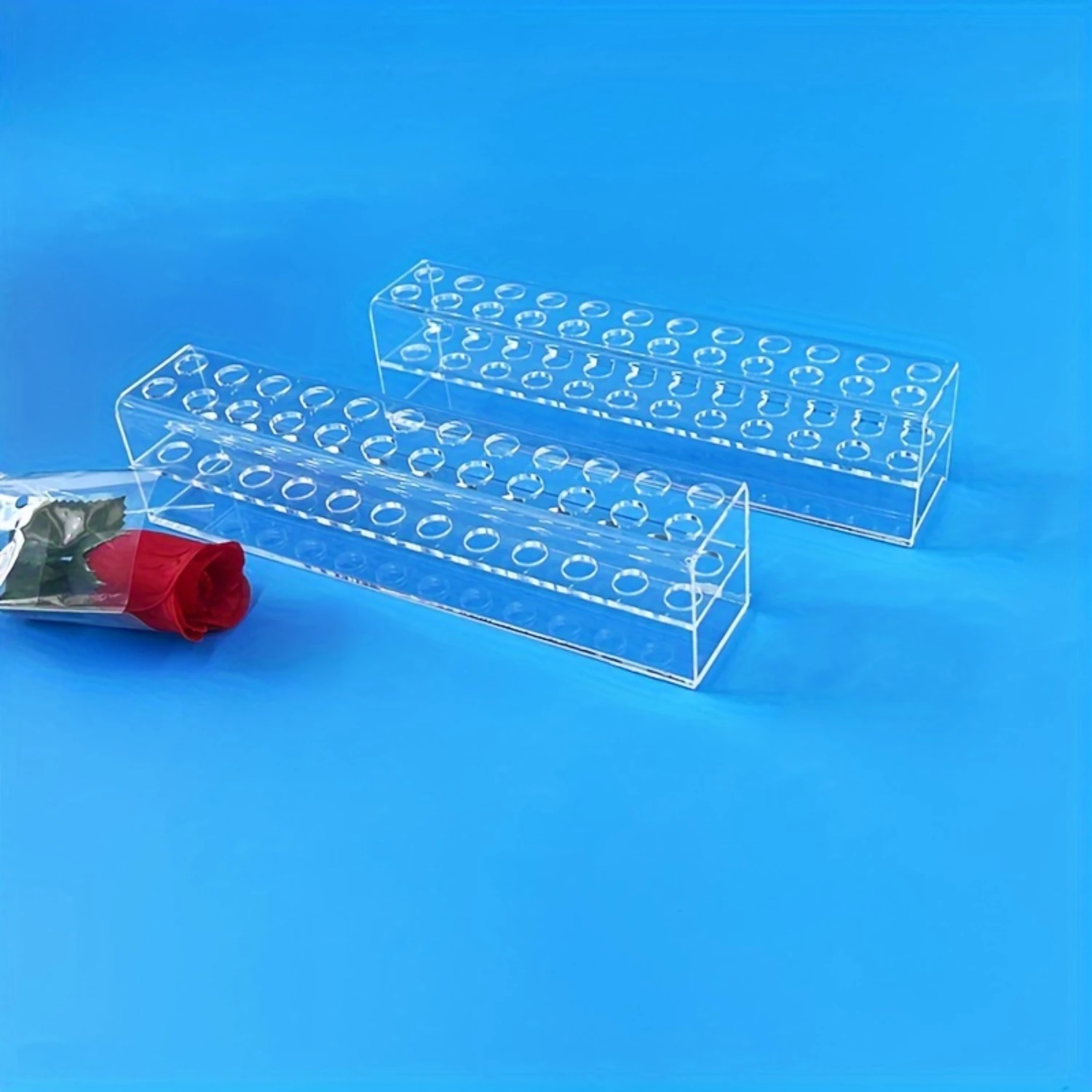 

1pc Acrylic Transparent Pen Holder, Stationery Shop Plastic Pen Organizer, Eyebrow Pen Neutral Pen Trapezoidal Display Shelf,