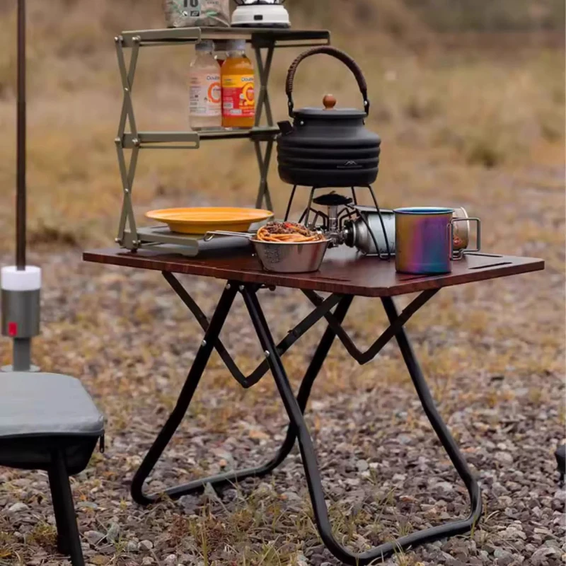 Outdoor Camping Butterfly Table Portable Folding Chairs & Desk Aluminum Tea Brewing Stand Premium Camping Picnic Furniture