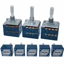 1pc ALPS RK27 Volume Rotary Potentiometer 10K 20K 50K 100K 250K 500KAx2 Dual Slotted Japan 6Pins 25MM Round Shaft