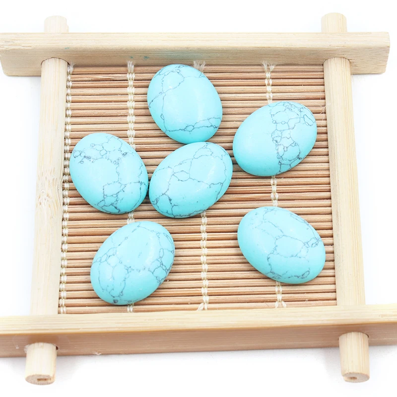 

30Pcs 15x20Mm Wholesale Turquoise Stone Beads Oval Cabochon Teardrop For Jewelry Making Accessories Craft DIY Decoration Supply