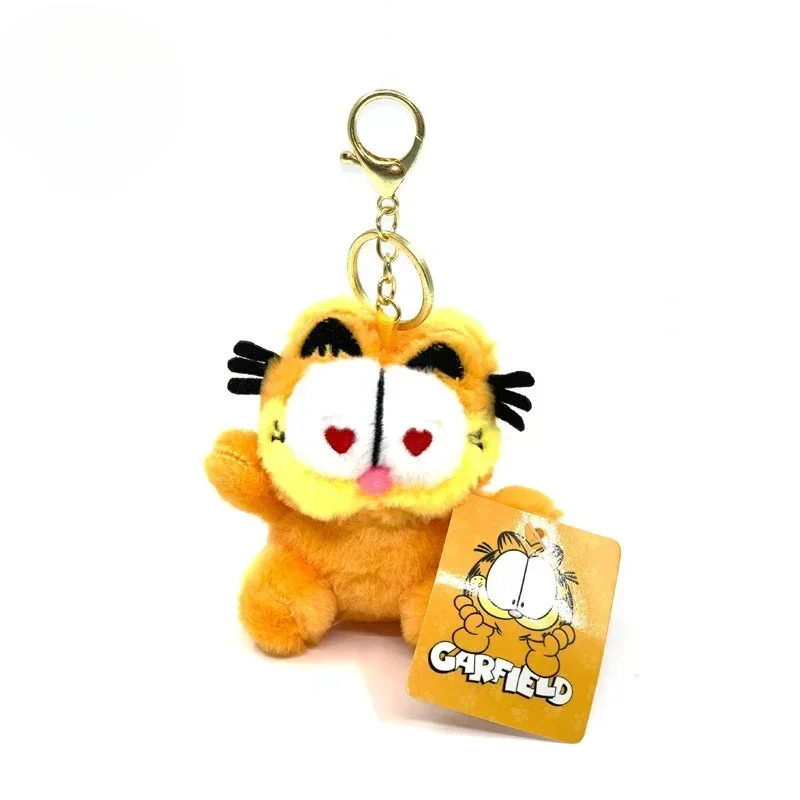 Rantai kunci kartun Garfield mewah 11cm, gantungan kunci boneka mainan mewah Garfield, Gantungan Kunci cakar, liontin anak kucing, tas tangan imut 3 buah