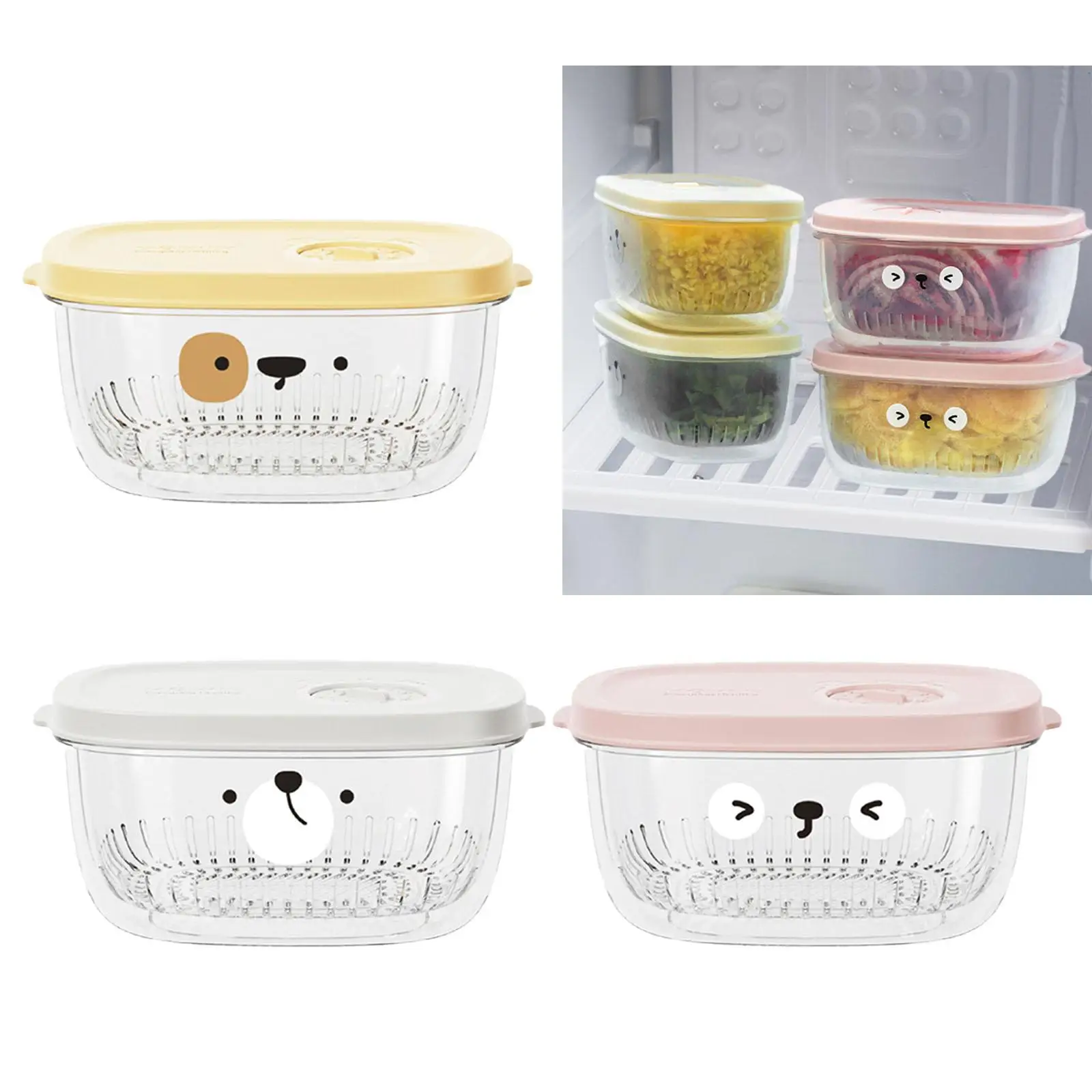 

Refrigerator Organizer Bin Fruit Storage Container for Food Vegetable Pantry