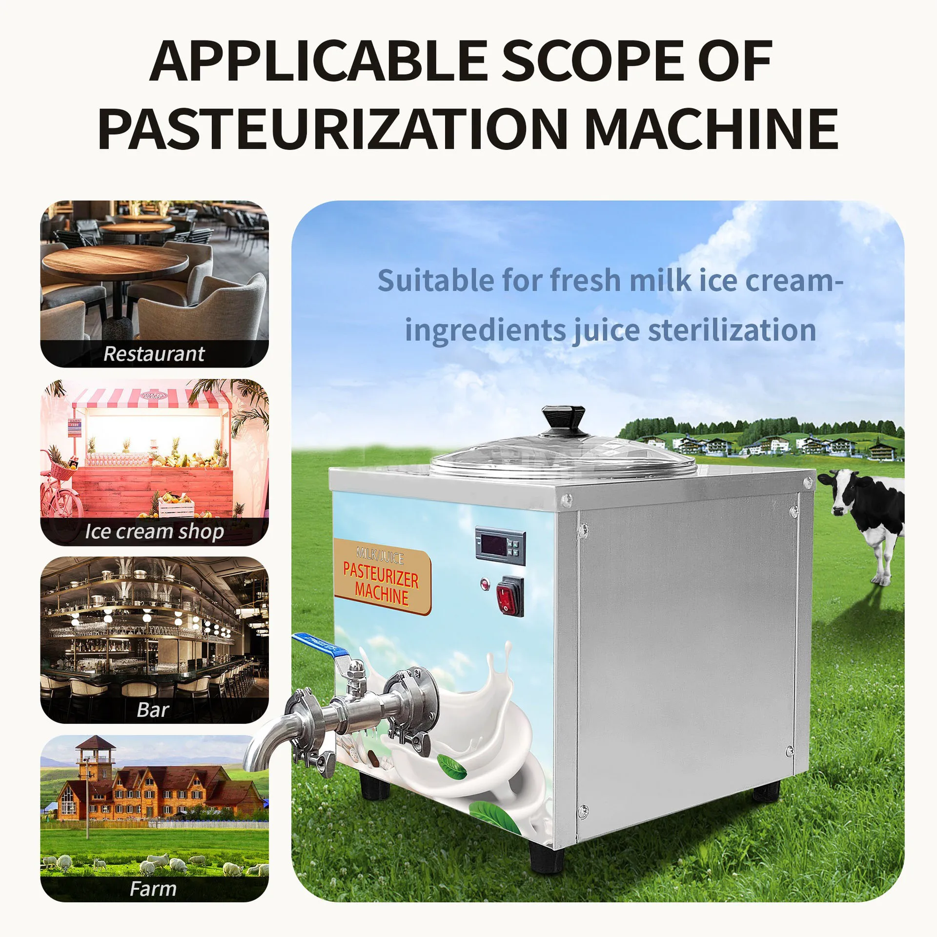 14L New Low Temperature Farm Applicable Milk Sterilizer Pasturization Machine Milk Pasturizing Machine Small Juice Pasteurizer