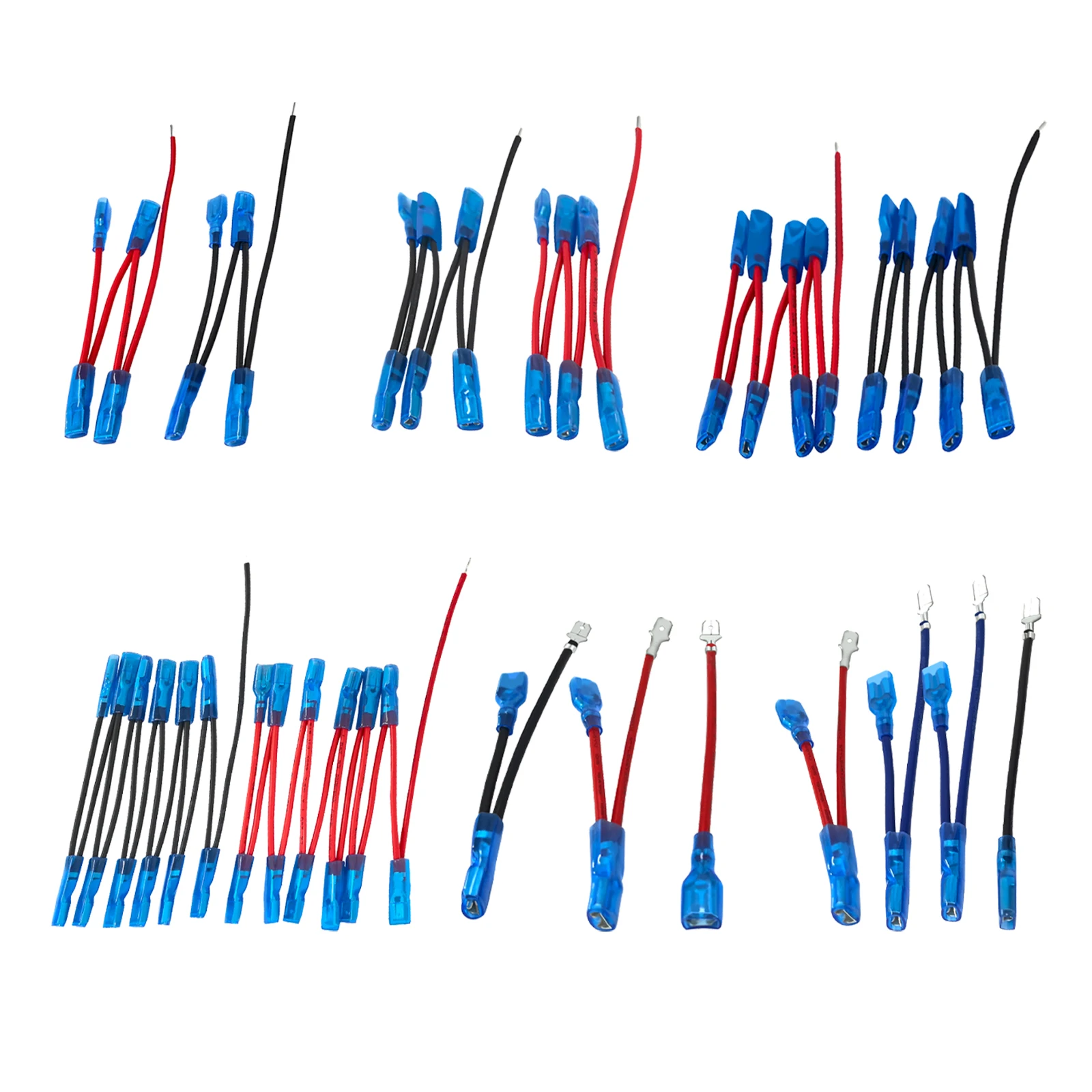Dash Panel Harness Rocker Switch Jumper Wires with Male Female Terminal for 2/3/4/6/8 Gang ON OFF / ON OFF ON Switch Panel