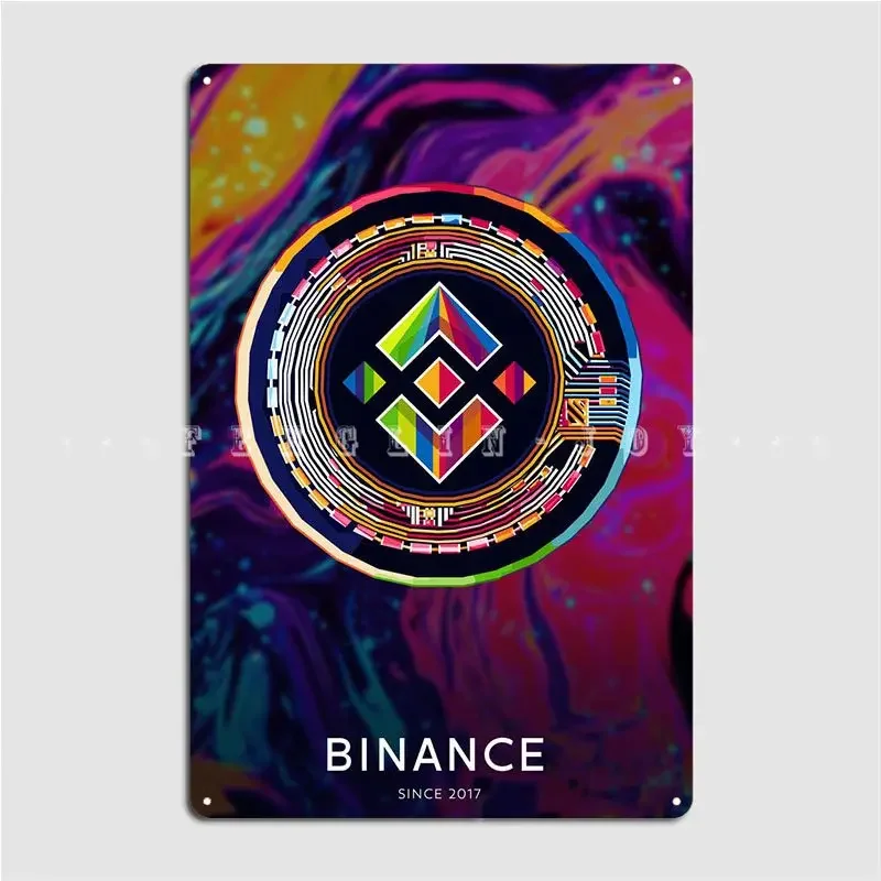 Binance Poster Metal Plaque Club Pub Garage Classic Wall Plaque Tin Sign Posters