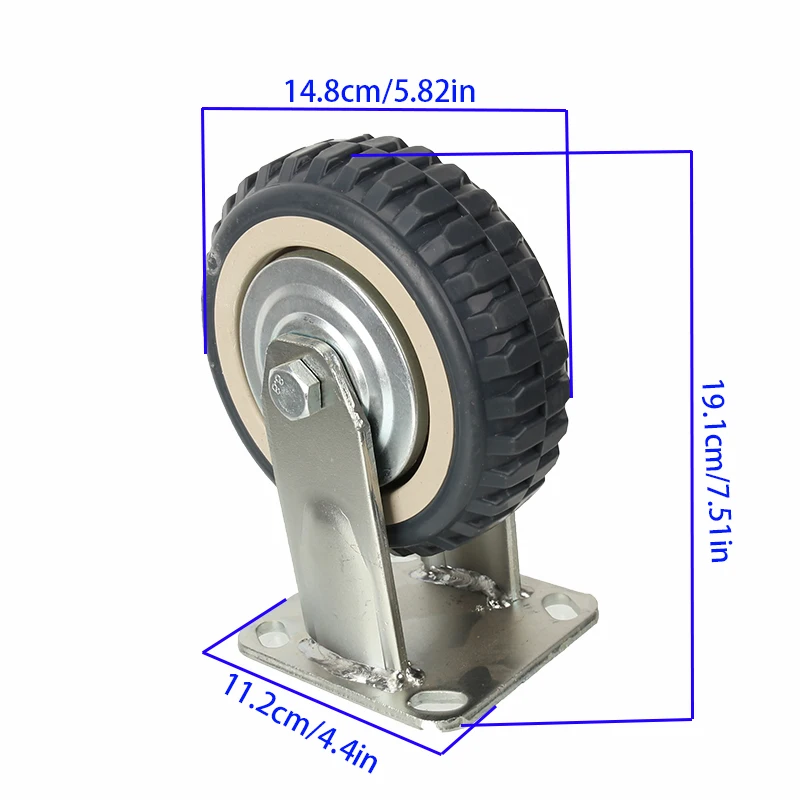 6-Inch Gray Bee Fire Fixed Wheel: Wear-Resistant Load-Bearing Wheel Specialized for Dining Cars