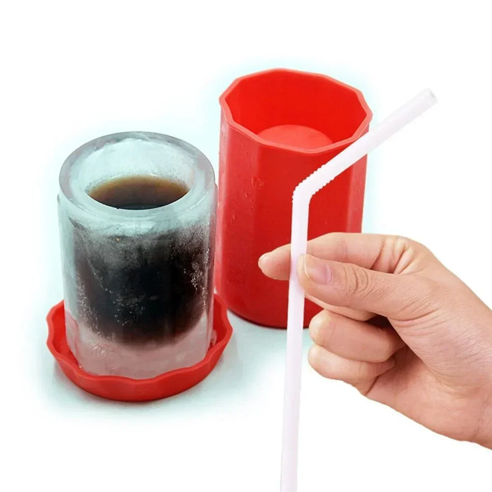 JJYY-Molde grande para taza de hielo de silicona de calidad alimentaria, compartimento para hielo de verano, molde para cubitos de hielo, taza de coque con tapa, suministros de cocina