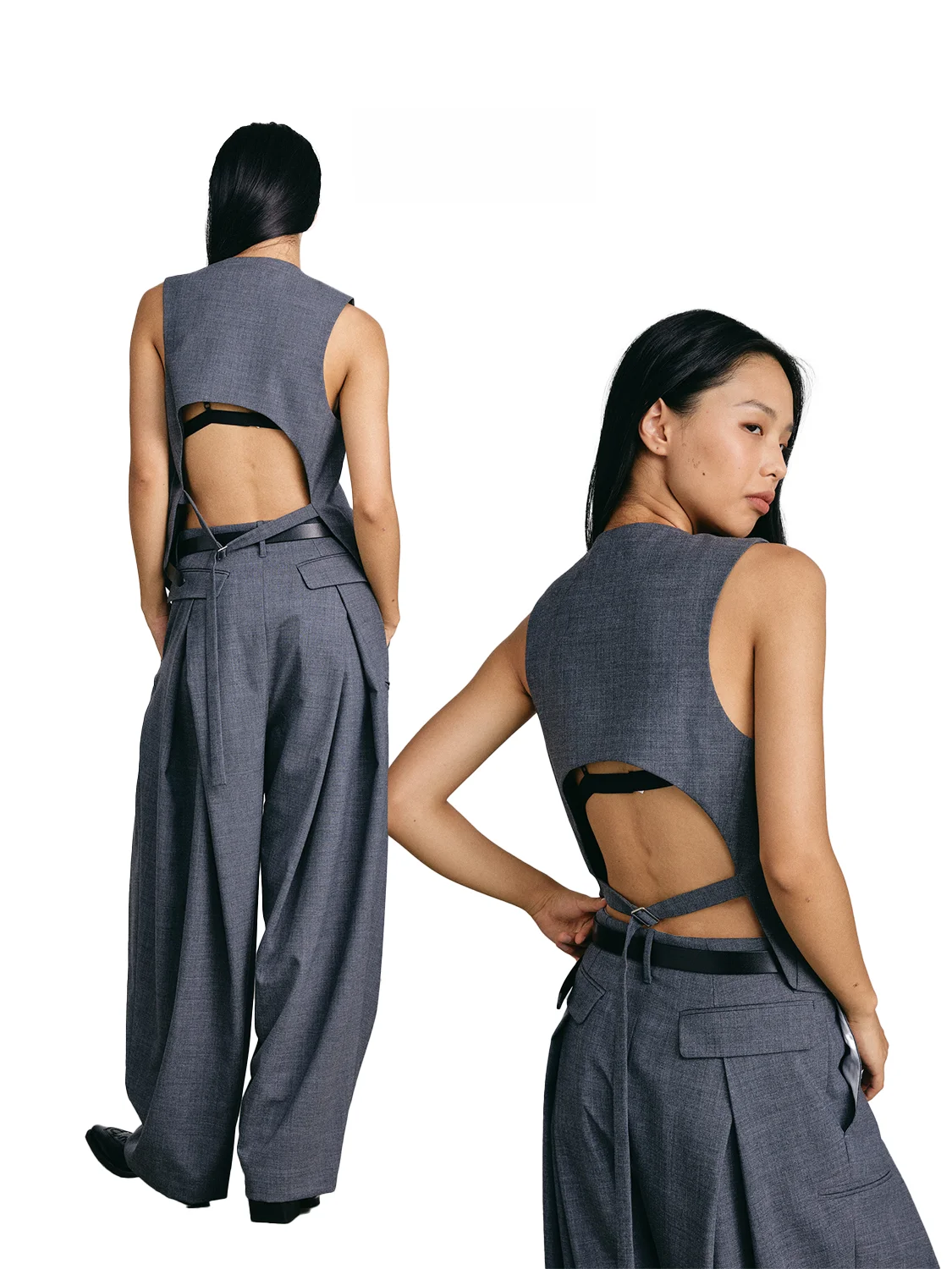 

Soutawstudio ey Bal Layering Women's Vest Thin Original Design V-ne ort Length Wool Blend Polyester Spandex