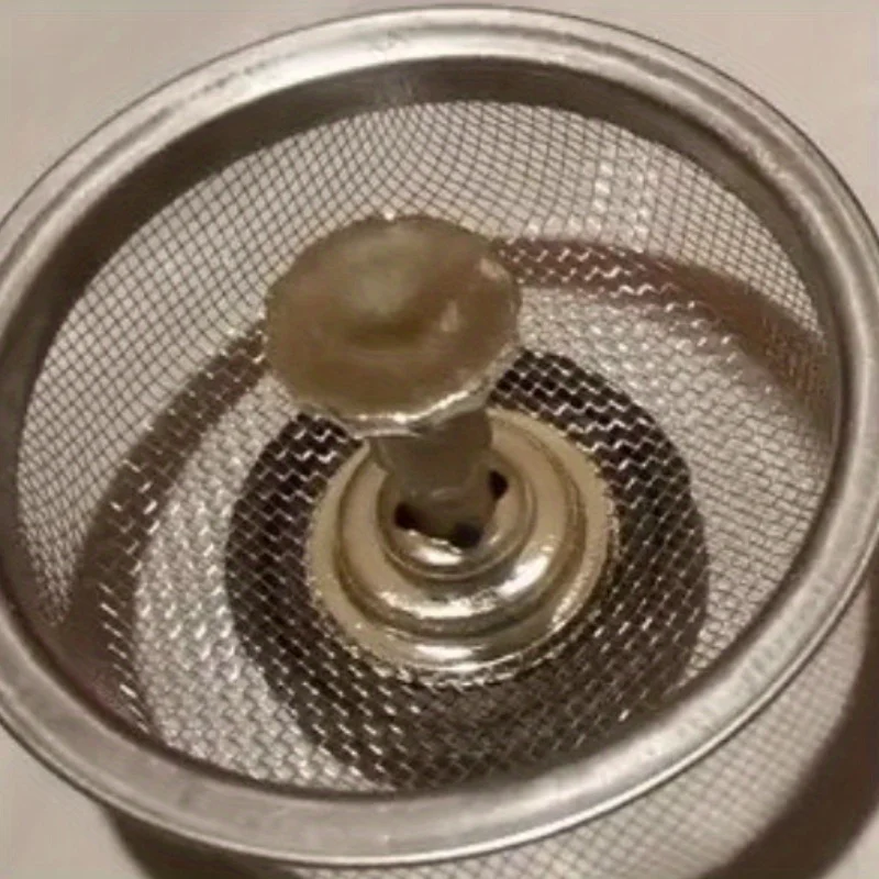 2Stainless steel kitchen sink strainer with handle and stopper - Mesh food waste filter，Suitable for hotels and restaurants，Achi