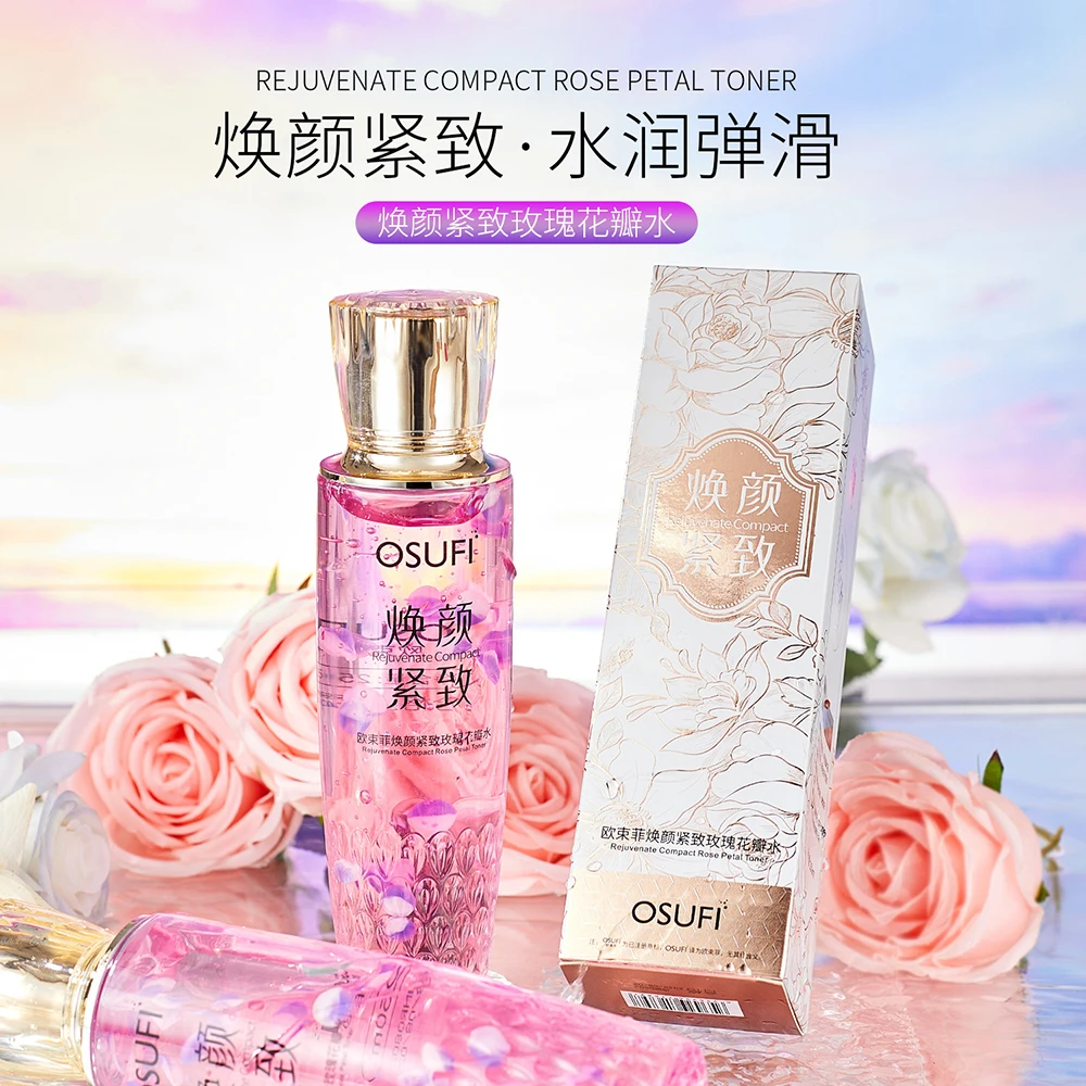 OSUFI Radiant Firming Rose Petal Water Flower Secret Essence Makeup Water Face Toner Women's Facial Skin Care Beauty Products