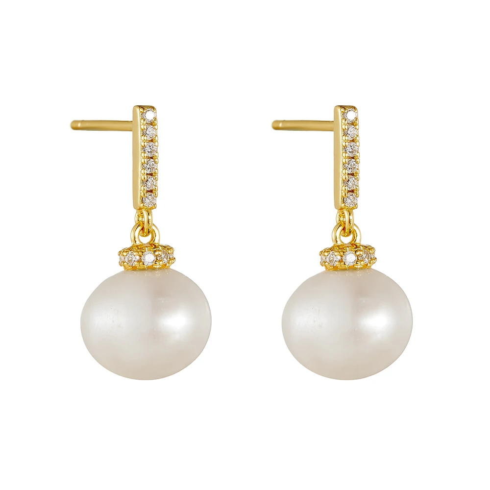 

Универсальные модные ювелирные изделия во французском стиле, серьги из стерлингового серебра 925 пробы с натуральным пресноводным жемчугом, темпераментные серьги для женщин