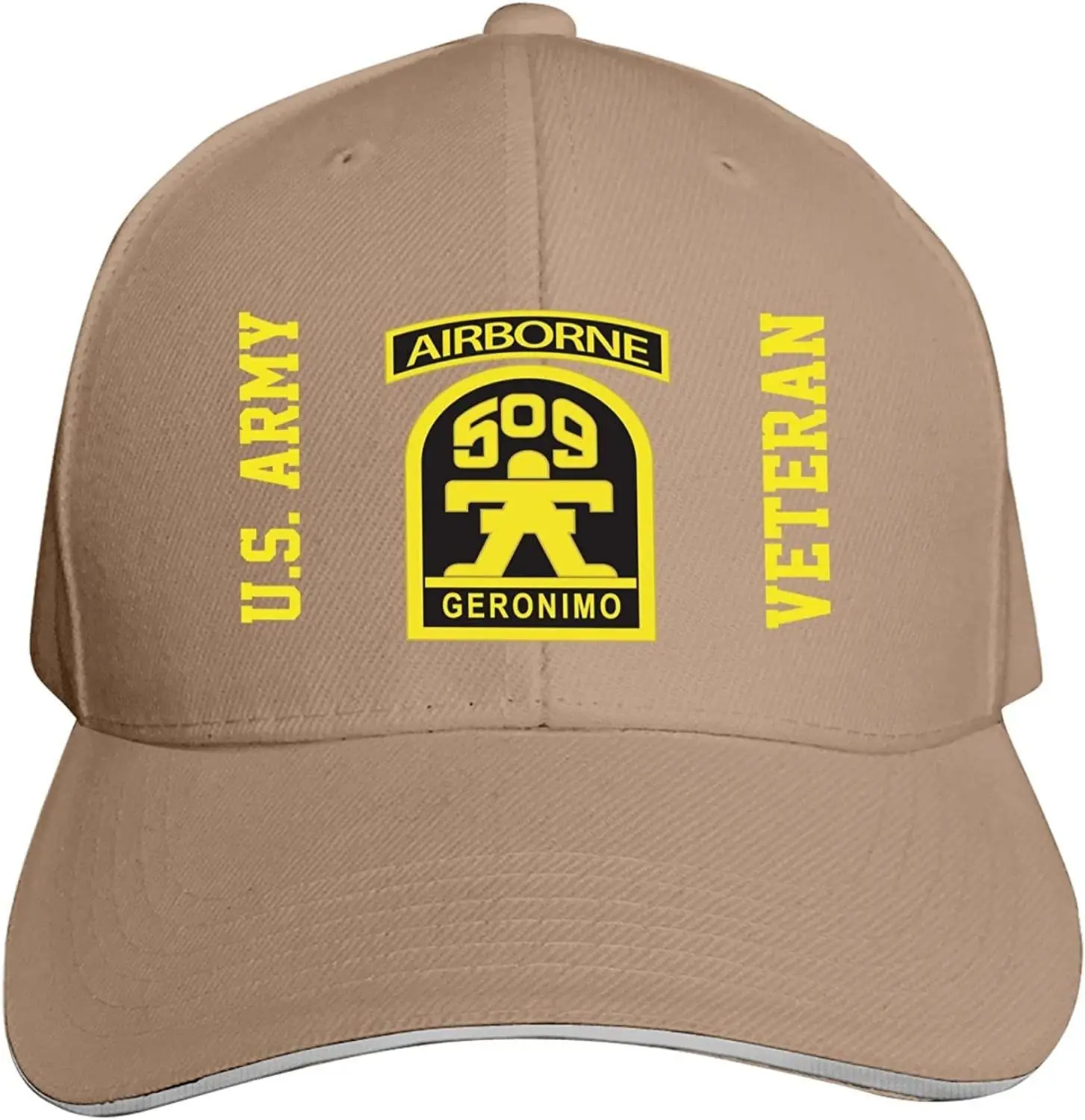 Us 509th Geronimo Airborne Unisex Baseball Cap Classic Adjustable Dad Hat Sandwich Cap Sports Hat Natural