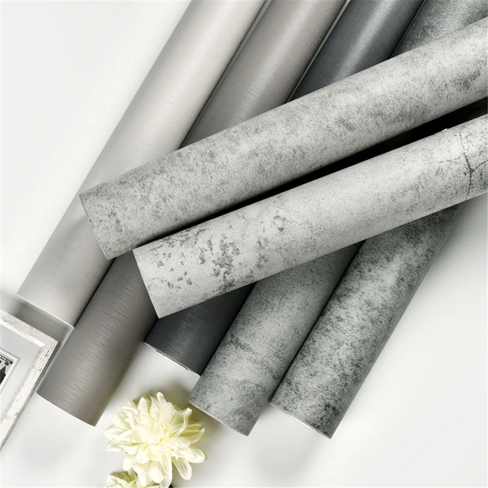 

Промышленные цементно-серые самоклеящиеся водостойкие обои, виниловая контактная бумага для магазина одежды, декор для гостиной, наклейки на стену
