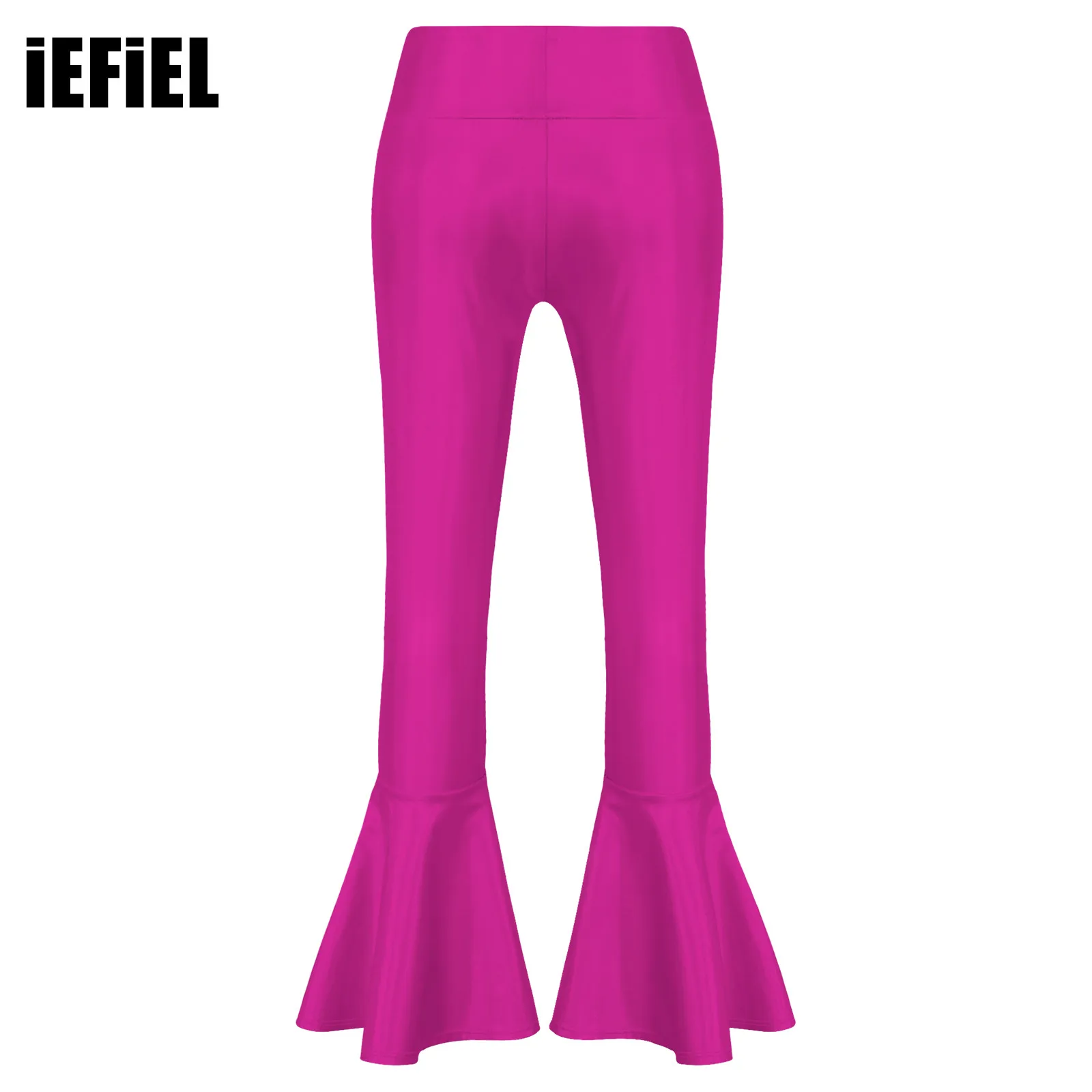 

Kids Girls Long Pants Bronzing Cloth Flare Trousers Pants High Waist Elastic Bodycon Dancing Pants Children Clothes for Teenager