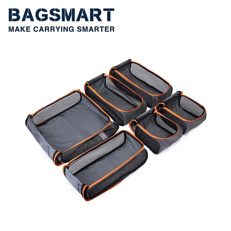 BAGSMART 6Pcs Lightweight Travel Organizer for Men Luggage Packing Cubes for Suitcases Wire Frame Suitcase Organizers for Women