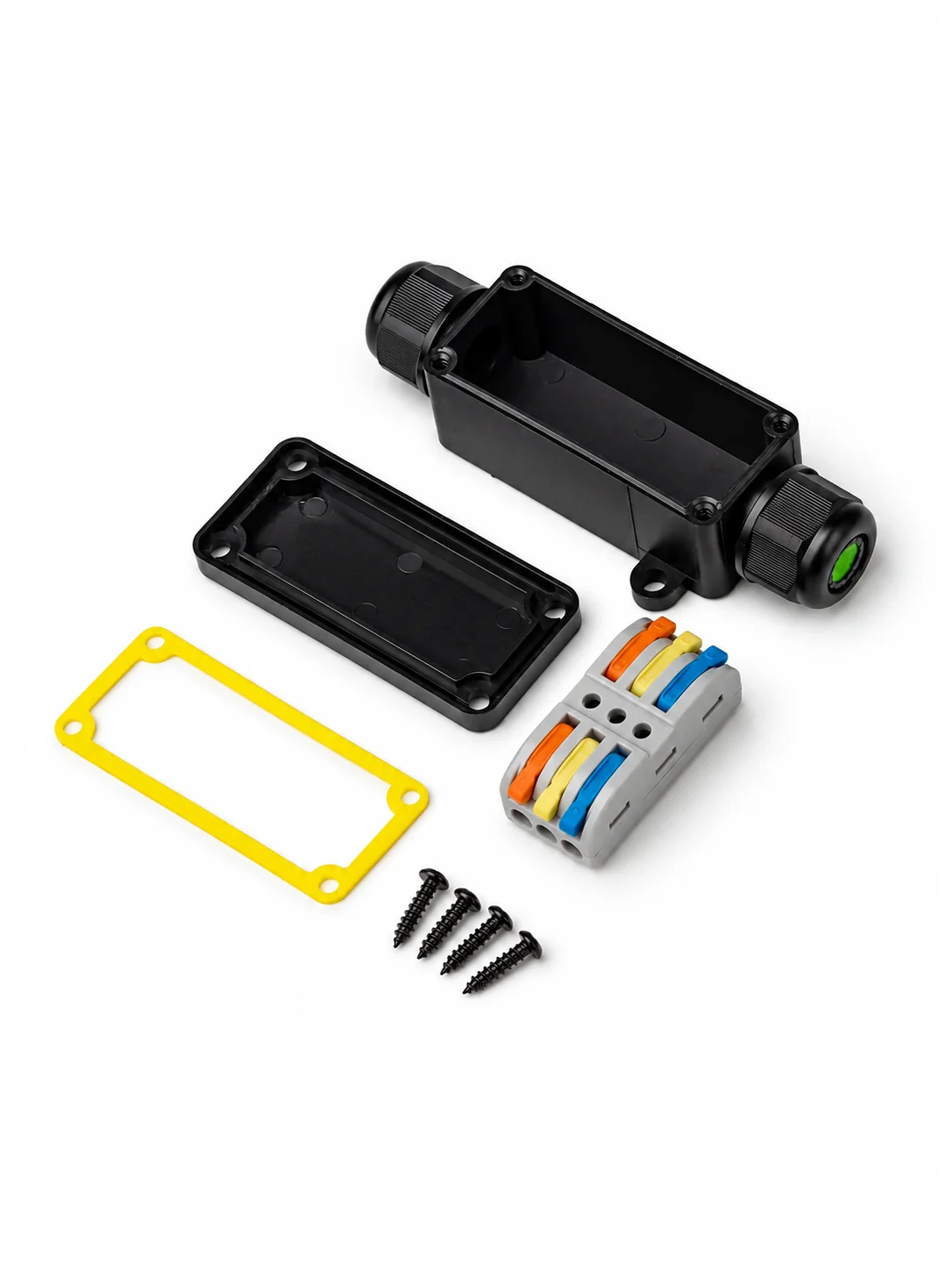 IP68 Waterproof Inline Junction Box 3 Pole Electrical Cable Connector Lever Terminal 32A 12-28AWG Outdoor Lighting Cable Splice