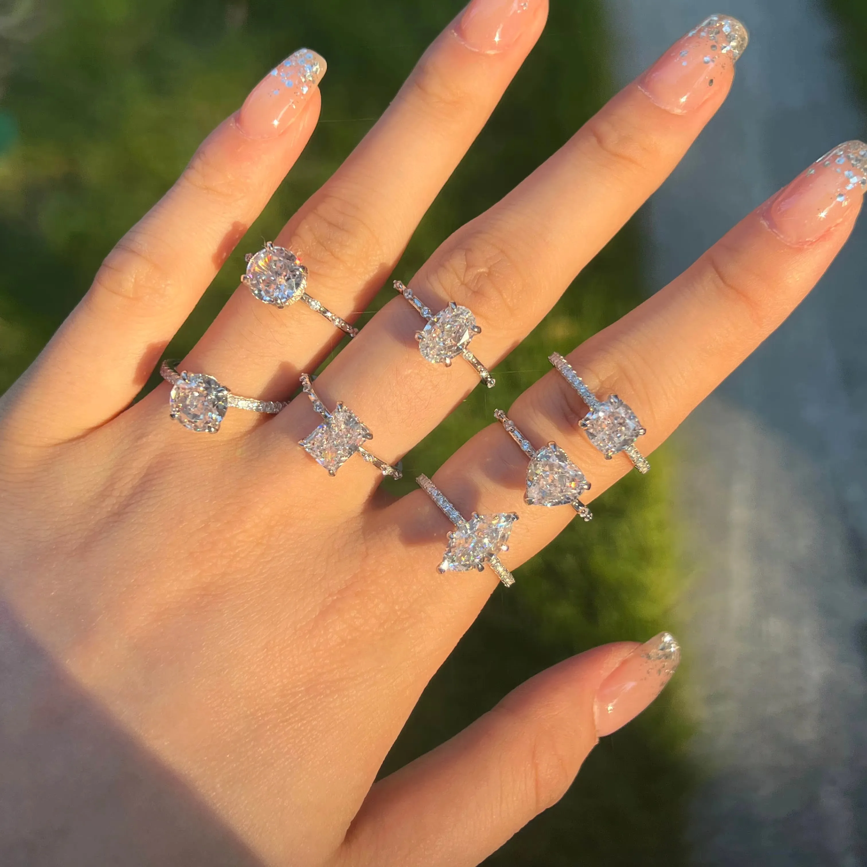

Trend Ice Cut Created Princess 925 Sterling Silver Ring 8A Cubic Zirconia Dia Wedding Engagement Rings Jewelry Women