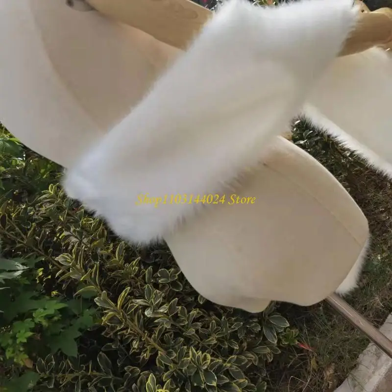 

N5KE Женская длинная свадебная шаль из искусственного меха, палантин 70 x 6,3 дюйма для рождественского шоу