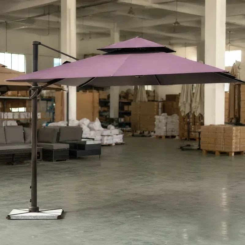 Wholesale Aluminum Alloy Garden Umbrella Windproof Rust-proof Adjustable Outdoor Parasol Suitable for Garden Beach Camping