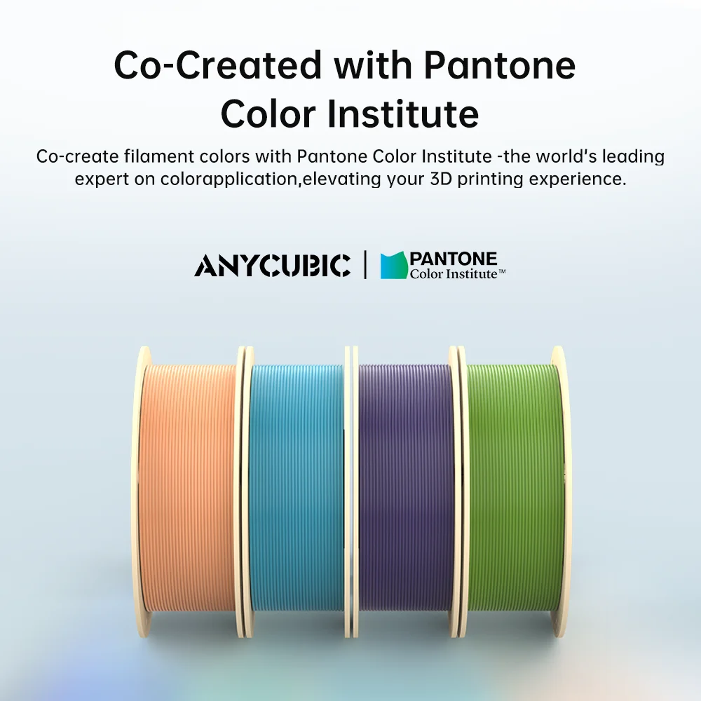 Anycúbico impressora 3d pantone filamento pla 1.75mm 1kg/rolo material de borracha plástica co-creado para impressora 3d fdm k3 combo