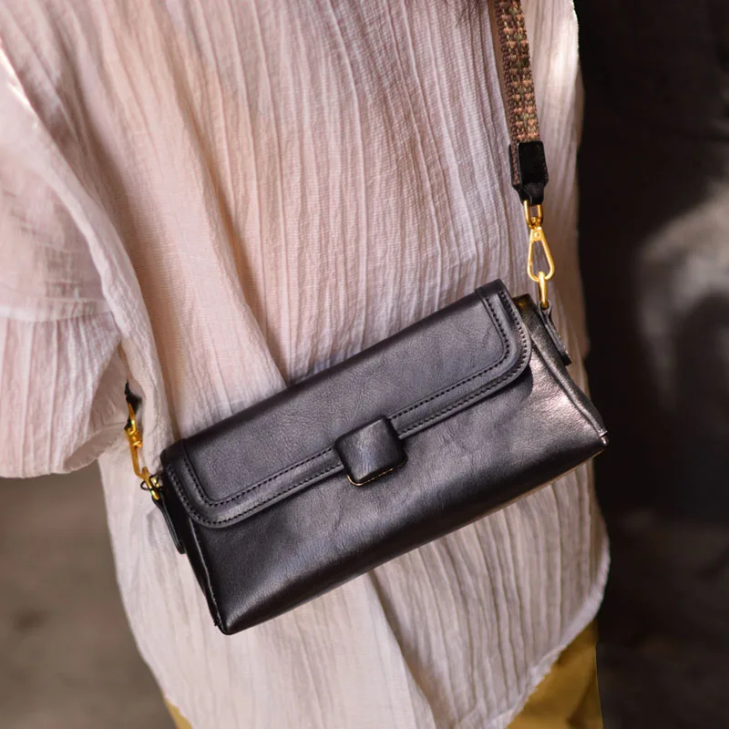 AETOO  Vintage Kun bag classic cowhide women's bag autumn new single shoulder commuter crossbody bag leather women's bag cover b image 2