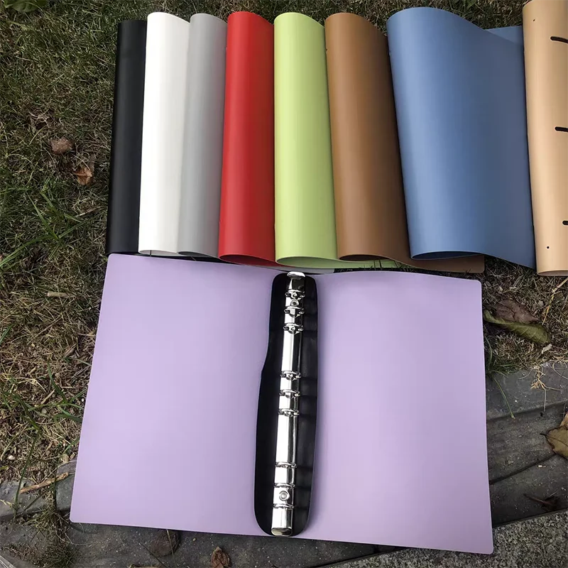 B5 Swatch Sample Loose-leaf File Folder Document Display Book Cover with Binding Rings Soft PU Leather Office Storage