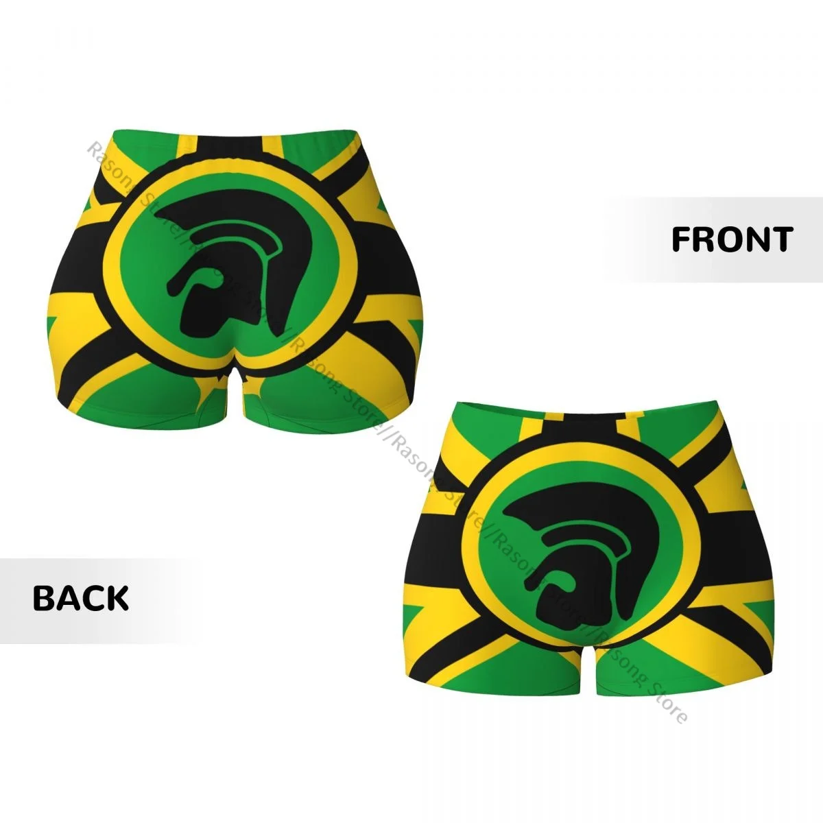 Damen-Yoga-Shorts, Flagge Jamaika im britischen Stil, Scrunch Booty Butt Lifting, Komfort, Fitness, Fitnessstudio