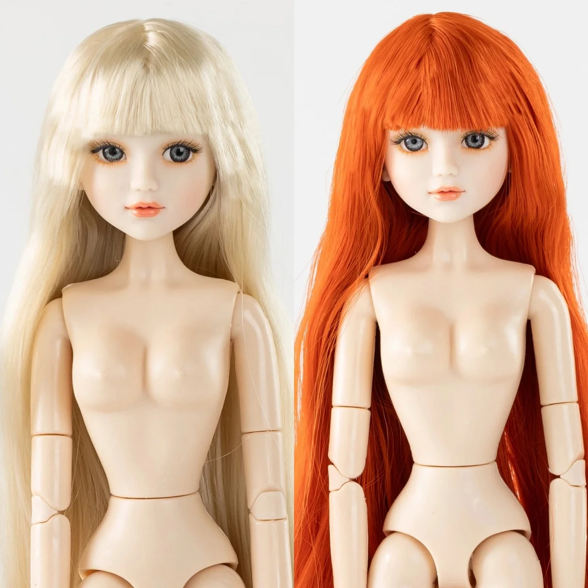 30cm Supermodel Doll Head Accessories Realistic 3D Glass Eyes Cute Smiling Lips DIY Sweet Practice Make-up Head+Body Babi Toy