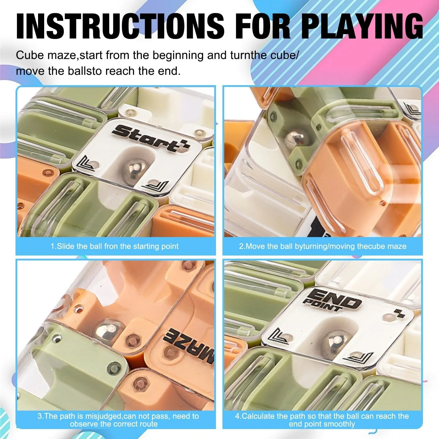 ثلاثية الأبعاد متاهة المتاهة مكعب للكبار والأطفال لعبة دعابة الدماغ الإجهاد الإغاثة التركيز المنطق لغز لعبة تدريب الدماغ #4