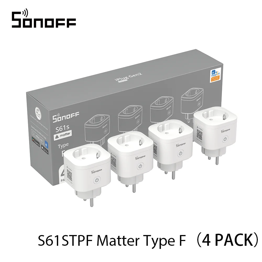 SONOFF S61STPF Matter Over WiFi Smart Plug S61s TPF Intelligente Steckdose Energieüberwachung Stromverbrauchsmonitor Matter-kompatibel