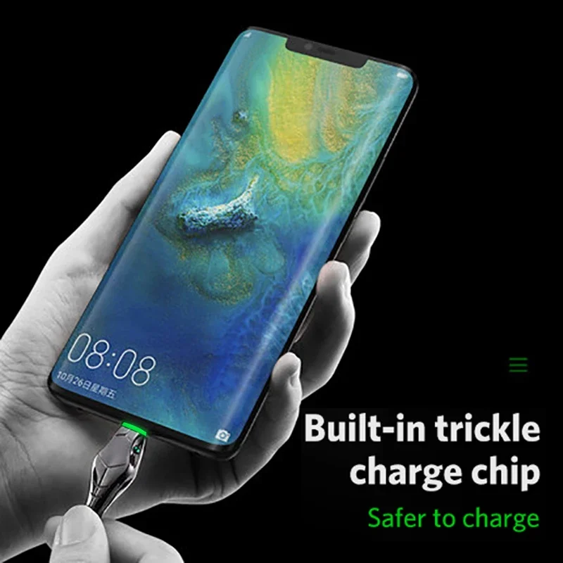 5a Usb-C كابل الحبل ثعبان رئيس يضيء 3m/2 متر الحبل Usbc لسامسونج هواوي P40 P40 برو شاومي شاحن 5a نوع C كابل شحن سريع