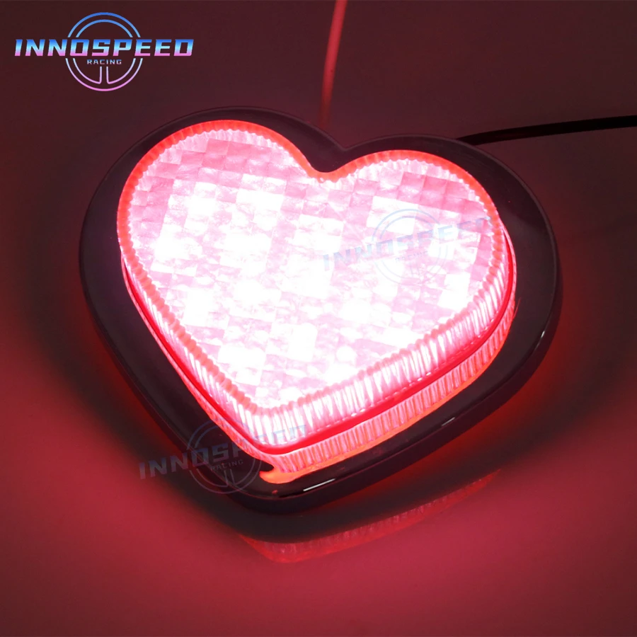 JDM Style Car Accessories 12V Heart Shaped LED Light Side Marker Indicators Turn Signal