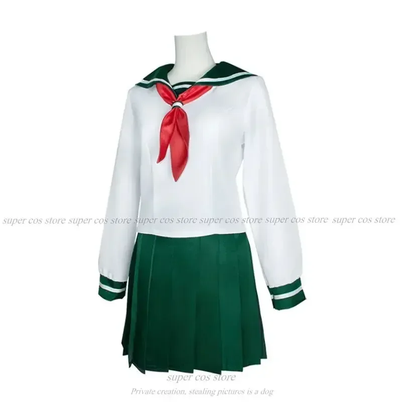 Inuyasha Higurashi Kagome Cosplay Costumes Women\'s Sailor Suit Halloween Schoolgirl Sailor Uniform Skirts anime cosplay in stock