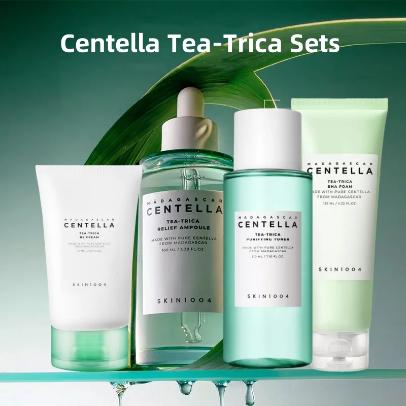 

Korean Centella Skincare Set Foam, Acne Toning Toner,Ampoule,Moisturizing Cream,Cleansing Oil Daily Face Care Products 5pcs Set