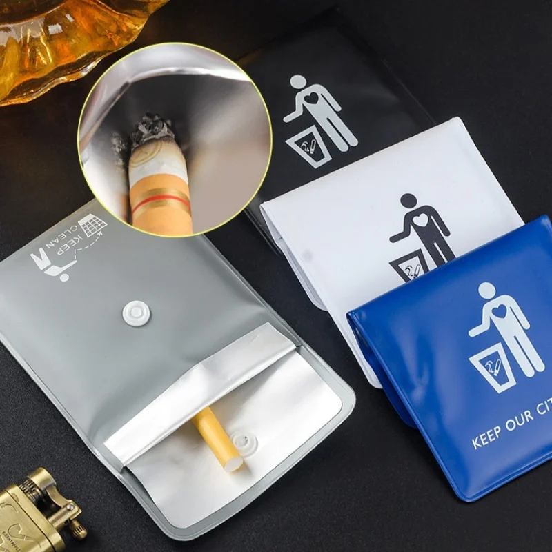 Portable Ashtray Pocket Smoking Cigar Storage Bag Fireproof PVC Odor