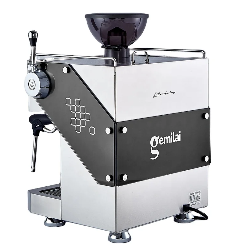 Commercial Barista Single Group Espresso Machines Stainless Steel Electronic Coffee Makers With Grinder