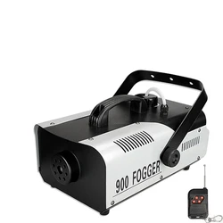 Mini colorido LED Fog Machine, controle remoto sem fio para Disco Party, Natal, casamento, efeitos de luz de palco, 900W, novo